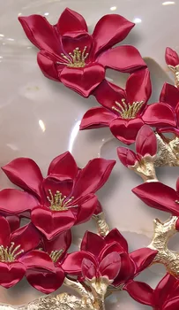 Fotoğraf Perdeleri yeşim lotus Perdeleri Yatak Odası İçin Romantik Pencere Perdeleri Düğün Odası kırmızı Perde Perdeler