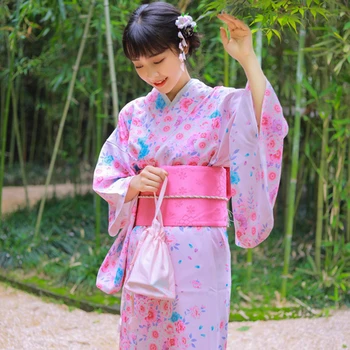 Geleneksel Japon Günlük Kimono Costume Costume Costume Costume Costume Costume Kostüm Geyşa Cosplay Japon Kimono Yukata kadın kıyafetleri Kadın Obi kimono femme