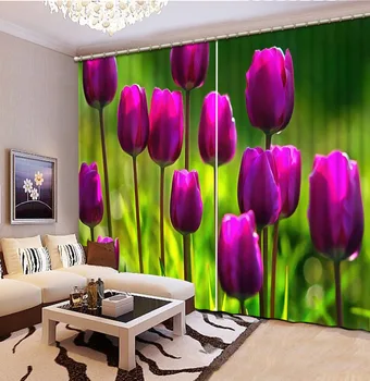 Güzel 3d duvar perdeleri özelleştirmek Çiçek karartma perdeleri oturma odası yatak odası için modern 3d perde pencere modern