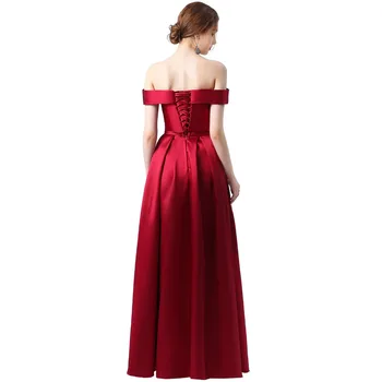 Güzellik Emily Akşam Elbise 2020 Uzun Dantel Up A hattı Bordo V Yaka Sıska Abiye giyim Kadınlar için robe de soiree
