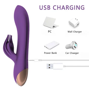 Güçlü 10 Hız G-spot Vibratör Tavşan Yapay Penis Masturbator Kadınlar için USB Şarj Edilebilir Klitoris Stimülasyon Masaj Yetişkin Seks Oyuncak