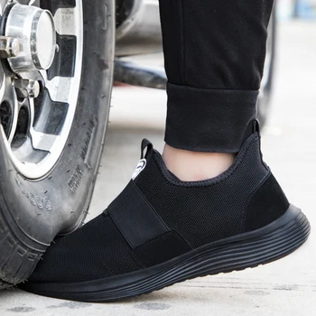 Hafif Konfor güvenlik ayakkabıları Erkekler Çelik Burunlu iş ayakkabısı Sneakers Anti-smashing Çelik burunlu ayakkabı Yıkılmaz güvenlik botları