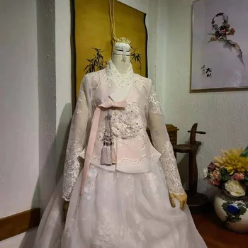 Hanbok Kore Halk Kostüm Gelin Düğün Düğün Töreni Tost Hanbok Gelinlik Bayanlar Giyim