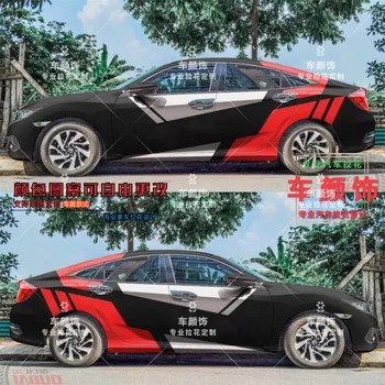 Honda Civic 2016-2021 İÇİN araba çıkartmaları Civic modifiye moda spor çıkartmaları