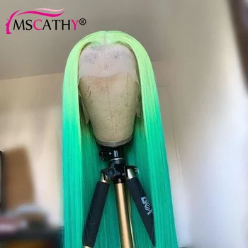 Ipeksi Düz Dantel ön peruk Kırmızı Pembe Yeşil TwoTone Renkli HD sırma ön peruk Doğal Saç Çizgisi Peruk Kadınlar Için İnsan Saç