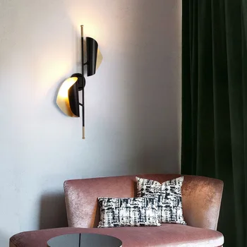 ıskandinav led ahşap endüstriyel dekor wandlamp abajur yatak odası lambası yanında lamba