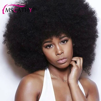 Kadınlar Için brezilyalı Wgs İnsan Saç Afro Kinky Kıvırcık Peruk Kısa Bob Peruk Peri Kesim Cosplay İnsan Saç Peruk Tam Makine Peruk