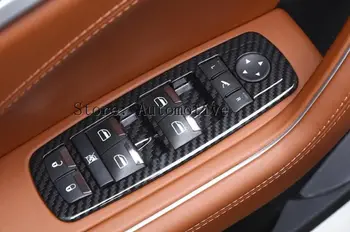 Karbon Fiber Stil ABS Plastik Pencere Asansör Düğmesi Fram Kapak Trim Için Maserati Levante Araba-şekillendirici Aksesuarları