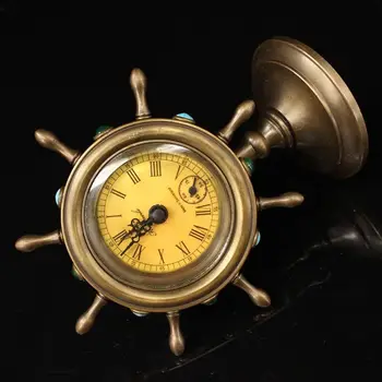 Klasik Batı Masa Saati Saf Bakır El yapımı Mücevherli Mekanik masa saati Ev Dekorasyon Süsler