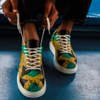 Knack Dijital Baskı Erkek ayakkabıları R044 Jamaika Renk Rahat Tarzı Reggae Ayakkabı 2021 İlkbahar Yaz Sokak Stili Yeni Sezon