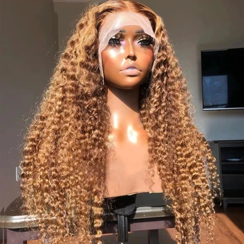 Koyu Kahverengi Renkli Kinky Kıvırcık sentetik Saç dantel ön peruk Kadınlar Için ısıya dayanıklı iplik bebek saç 150 Yoğunluk Peruk Tutkalsız