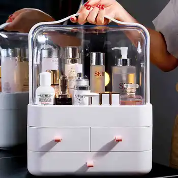 Kozmetik saklama kutusu makyaj Organizatör Takı saklama kutusu makyaj fırçası Ruj Küpe Tutucu Taşınabilir Çekmece Tipi Toz Geçirmez