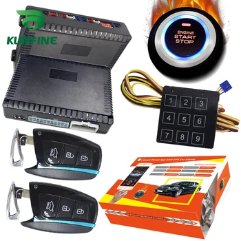 KUNFINE Akıllı Güvenlik Araba Alarmı Pasif Anahtarsız Giriş Otomatik Merkezi Kilit Push Button Araba Motor Çalıştırma Durdurma Compatiable 1100HD