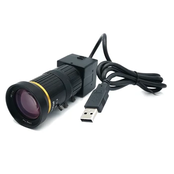 Küresel Deklanşör Yüksek Hızlı 120fps CS Dağı Değişken Odaklı 5 - 50mm UVC Tak Oyna Sürücüsüz Siyah ve Beyaz USB Kamera ile Mini Kılıf