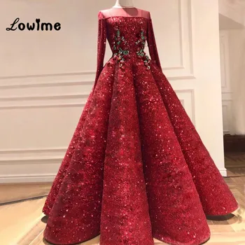 Kırmızı Arapça Abiye Türk Dubai Orta Doğu Kadınlar Balo Elbise 2018 Abiye Kaftan Robe De Soiree Parti Törenlerinde Couture
