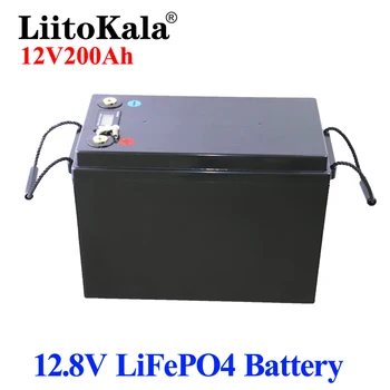 LiitoKala 12 V 200AH lifepo4 lityum pil 4 s 12.8 V 200Ah ile gerilim ekran için 1200 w invertör tekne golf sepeti UPS