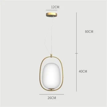 Loft Dekor Post Modern LED kolye ışık Demir Altın Daire Cam Asılı Lamba Yemek Odası iç mekan aydınlatması Fikstür Hanglamp