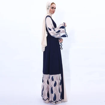 Lüks Abaya Dubai Açık Kimono Kaftan Türk Nakış Müslüman Kadınlar Maxi Elbise İslam Giyim Parti Kıyafeti BAE Jilbab Robe Yeni