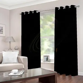 Lüks Karartma 3D Pencere Perdeleri Oturma Odası Yatak Odası İçin siyah yıldız perdeleri Dekorasyon perdeleri