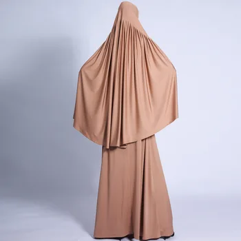 Mandylandy Ramazan müslüman çarşaf pilili Başörtüsü Takım Elbise Büyük Askı Elbise Vintage Namaz Konfeksiyon Hijah Robe Kaftan