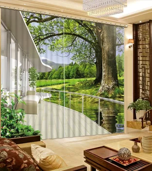 Manzara perdeleri Lüks Karartma 3D Pencere Perdeleri Oturma Odası Yatak Odası İçin Özelleştirilmiş boyutu