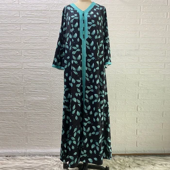 MD Müslüman Kaftan Abaya Elbise Kimono Kadın Dubai Boubou Ankara Baskı Boho Maxi Elbiseler 2021 Yeni Uzun Kollu Arapça İslam Giyim