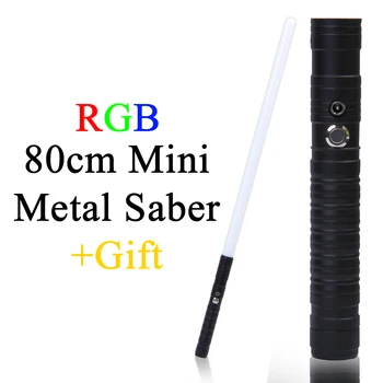 Mini Lightsaber RGB 7 Renk Değişimi Metal Kolu Lazer Kılıç Ağır Düello Ses Iki Bir ışık kılıç Cosplay Sahne Sahne