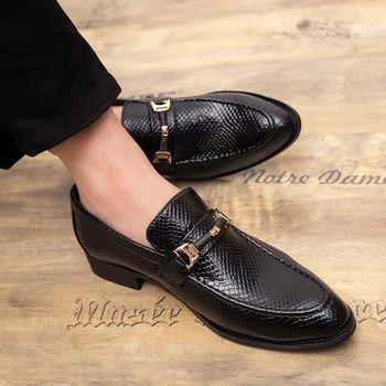 Moda Erkek deri makosenler Retro İngiliz tarzı ayakkabılar Üzerinde Kayma Rahat Rahat erkek Düz Ayakkabı Kulübü Ayakkabı Sapatos Masculino I