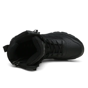 Moda Siyah Kış Askeri Çöl Yüksek Üst Taktik Avcılık Ayakkabı Erkekler Açık Su Geçirmez yürüyüş ayakkabıları Botas Militares