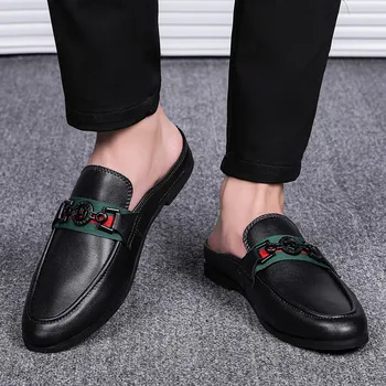 Moda Sneakers Erkek Hip Hop Ayakkabı rahat ayakkabılar Adam Moda İtalyan Sokak Giyim Deri Katır Erkekler erkek Moccasins Beyefendi