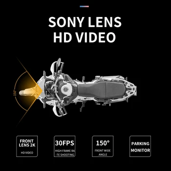 Motosiklet Çizgi Kam Çok Fonksiyonlu Video Kayıt Full HD 2 K 1440 P 30FPS Anti-Shake Wifi Fonksiyonu Bisiklet Kamera