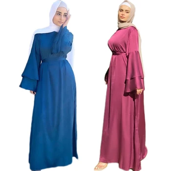 Müslüman çarşafımın Arap Kaftan uzun Elbise Kadın İslam Giyim Ramazan Türkiye Vestido Kadınlar İçin Orta Doğu Fas Kaftan Dubai