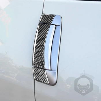 Nissan 350Z Z33 2003-2009 için Gerçek Siyah Karbon Fiber Sticker Dış Kolu Dekoratif Şerit Dış Styling Araba Aksesuarları