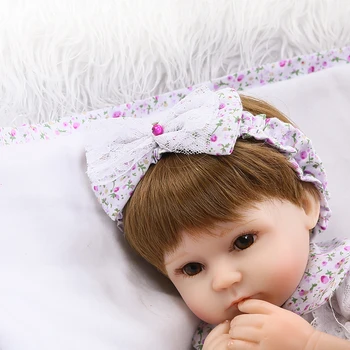 NPK 40 cm Silikon Vinil Yeniden Doğmuş Bebek Bebek Gerçekçi Yenidoğan Bebek Bebek En Iyi oyuncak Hediye bebe Kız reborn bonecasbrinquedos