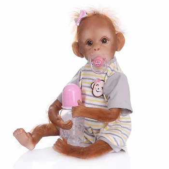 NPK Yeni 45 CM el yapımı detaylı boya reborn bebek Maymun Gerçekçi Macaco bonecas koleksiyon sanat yüksek kalite
