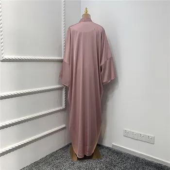 Orta Doğu Müslüman Kadınlar Abayas Arapça Katı Kaftan Açık Kimono Dubai Maxi Elbise Saten Gevşek Hırka İslam Ramazan Türk Yeni