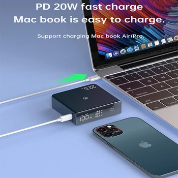 PD20W 20000 mAh Manyetik Kablosuz Güç Bankası dijital Ekran Powerbank İphone 12 13 Mac Kitap Taşınabilir harici pil Paketi