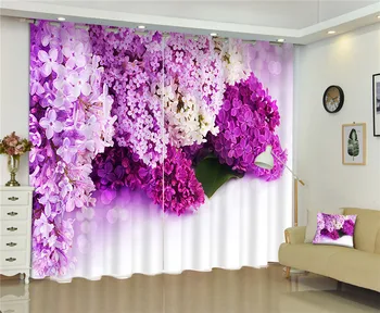Perdeler mor leylak Lüks Karartma 3D Perdeleri Oturma Odası ofis Yatak Odası pencere Perdeler Için Rideaux cortinas Özelleştirilmiş boyutu