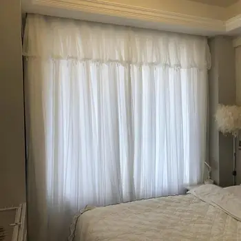 Peri tarzı perdeler oturma odası yatak odası dekorasyon kalın beyaz gazlı bez perdeler karartma cumbalı pencereler özelleştirilebilir perdeler
