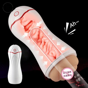 Seks Oyuncakları Erkekler için Otomatik Ses Emme Titreşim Vakum USB Seks Makinesi SENSHOP Vajina Güçlü Elektrikli Erkek Masturbator Fincan