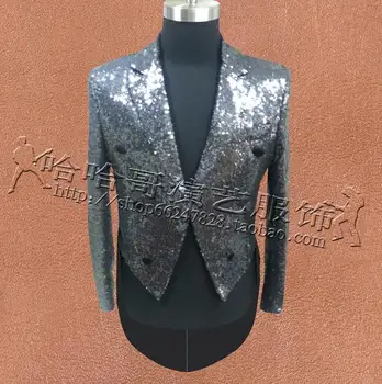 Sequins Giyim Erkekler Smokin Takım Elbise Tasarımları Masculino Homme Terno Sahne Şarkıcılar Kişiselleştirilmiş Ceket Erkek Blazer Dans Yıldız Tarzı