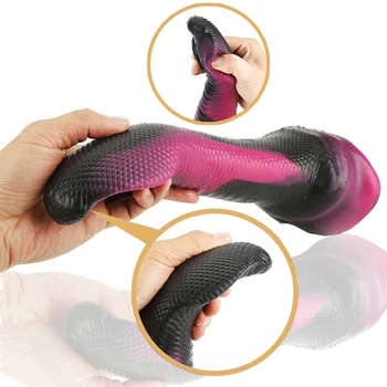 Simüle Cobra Anüs Oyuncak Renkli Yapay Penis Sıvı silikon Dildos Yılan Derisi Dokunmatik Buttt Plug Seks Oyuncakları Kadınlar İçin Adam Vajinal dilatasyon