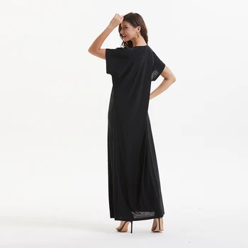Siyah Abaya Dubai Başörtüsü Müslüman Maxi Elbise Kaftan Afrika Elbiseler Kadınlar Için Robe Africaine Femme İslam Giyim Kaftan Marocain