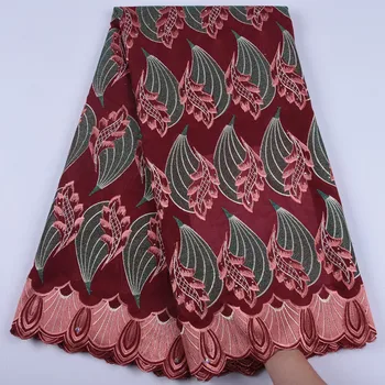 Son nakış vual dantel kumaş Afrika Swiss dantel kumaş Nijeryalı konfeksiyon vual giyim yüksek kalite 5 metre başına parça