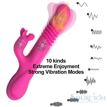 Sourcion G Spot Tavşan Vibratör Yetişkin Seks Oyuncakları Kadınlar için 10 Modları Klitoris Stimülasyon Su Geçirmez Yapay Penis Vibratör Klitoris Stimülatörü