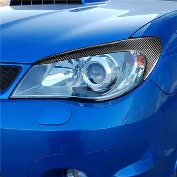 Subaru Impreza 2006-2007 için Gerçek Karbon Fiber Far Kapağı Kaşları Göz Kapakları Araba Sticker Trim Koruyucu