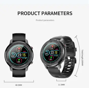 Tam Dokunmatik bluetooth akıllı saat Kan Basıncı Yuvarlak Smartwatch Su Geçirmez spor ızci Android Ios Için