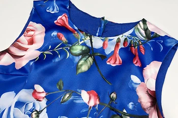 Tasarımcı Pist Elbiseler kadın Zarif Kolsuz Fantezi Çiçek Baskılı Artı Boyutu 2XL Vestidos Düğün Parti Elbise