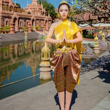 Tay Elbise Dai Shan Ahom Customes Asya Giyim Ropa Mujer Üst Pantolon Pantolon Geleneksel Giyim Kadınlar için
