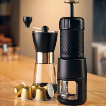 Taşınabilir Kahve Makinesi El Basınç Kapsül Kahve Makinesi Ev Espresso Kahve Makinesi için Açık Seyahat Mini Kahve Makinesi